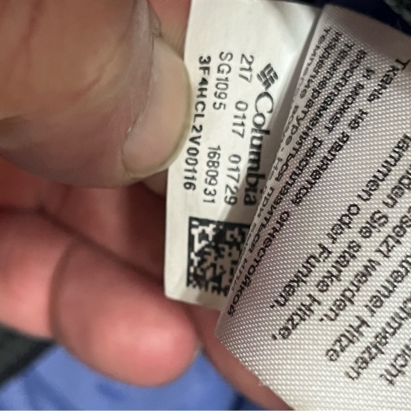 Kids Columbia Winter Hooded Ski Jacket White & Blue Geometric‎ Print Size Large - Picture 11 of 16